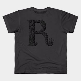Vintage Initial Letter Lettering Alphabet R Kids T-Shirt
